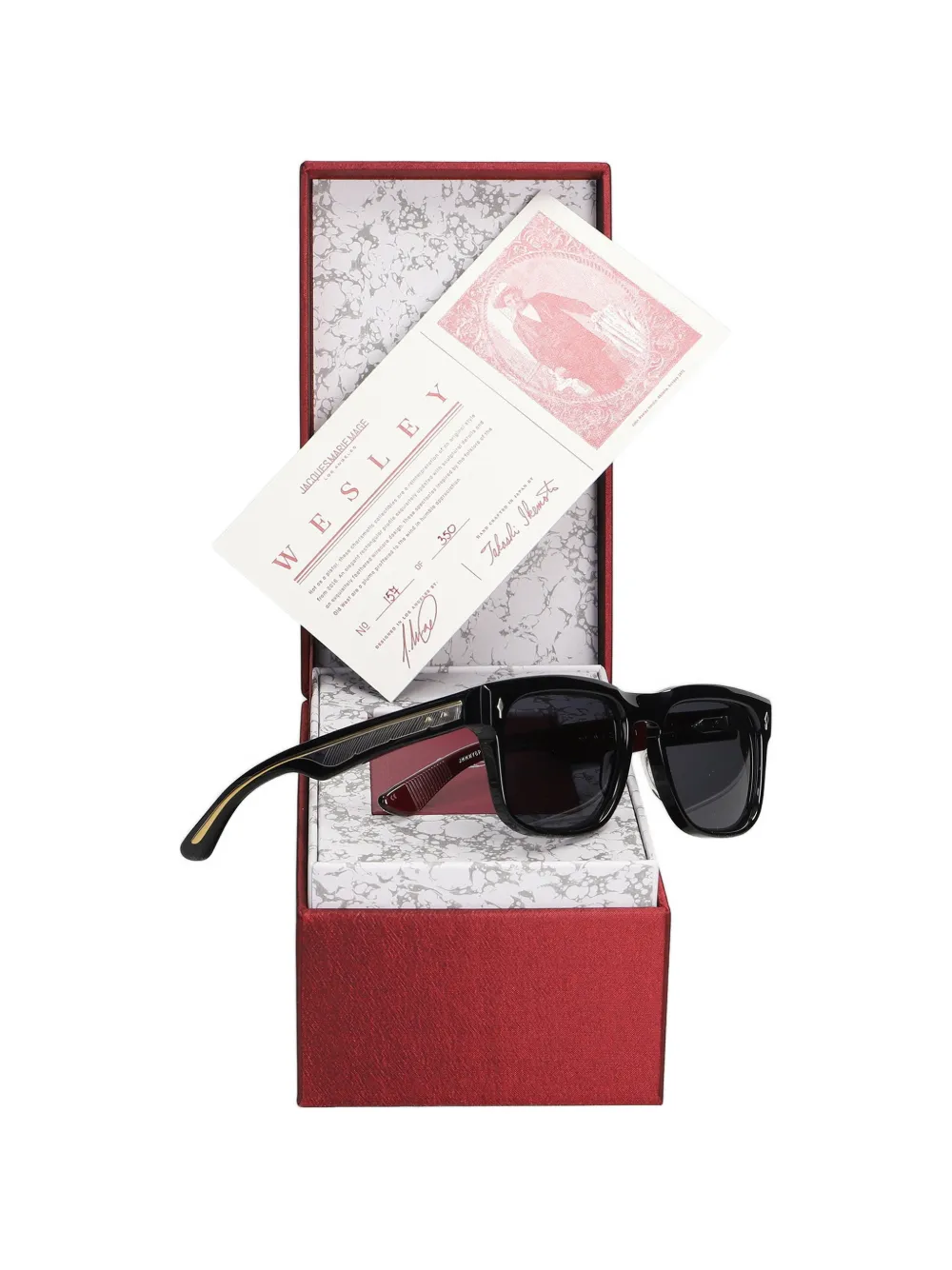 Jacques Marie Mage Wesley rectangle-frame sunglasses Zwart