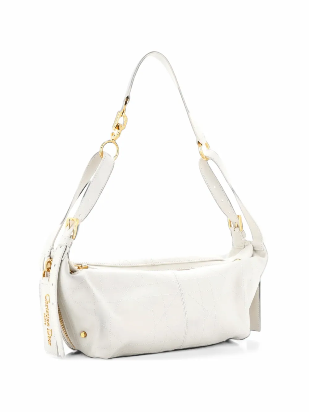Christian Dior Pre-Owned D-Journey Bag Macrocannage Quilt Calfskin Small shoulder bag - Bianco