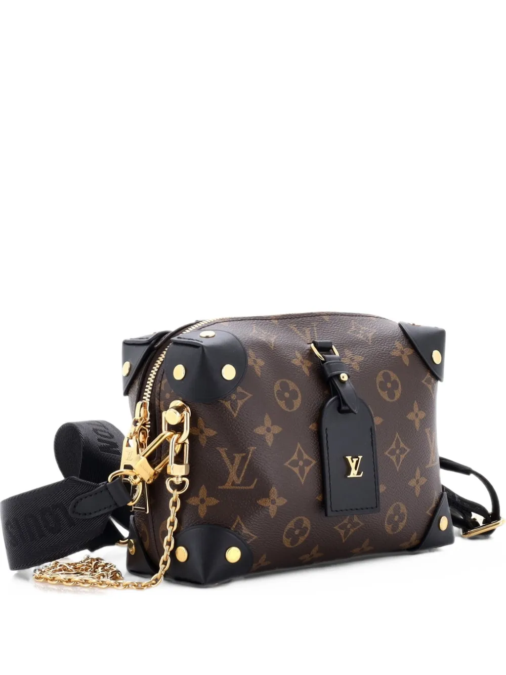 Louis Vuitton Pre-Owned Petite Malle Souple Handbag Monogram Canvas with Leather shoulder bag - Schwarz