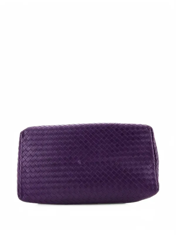 Bottega Veneta イントレチャート ハンドバッグ パープル Bottega Veneta Pre-Owned ローマ イントレチャート ナッパ ミディアム