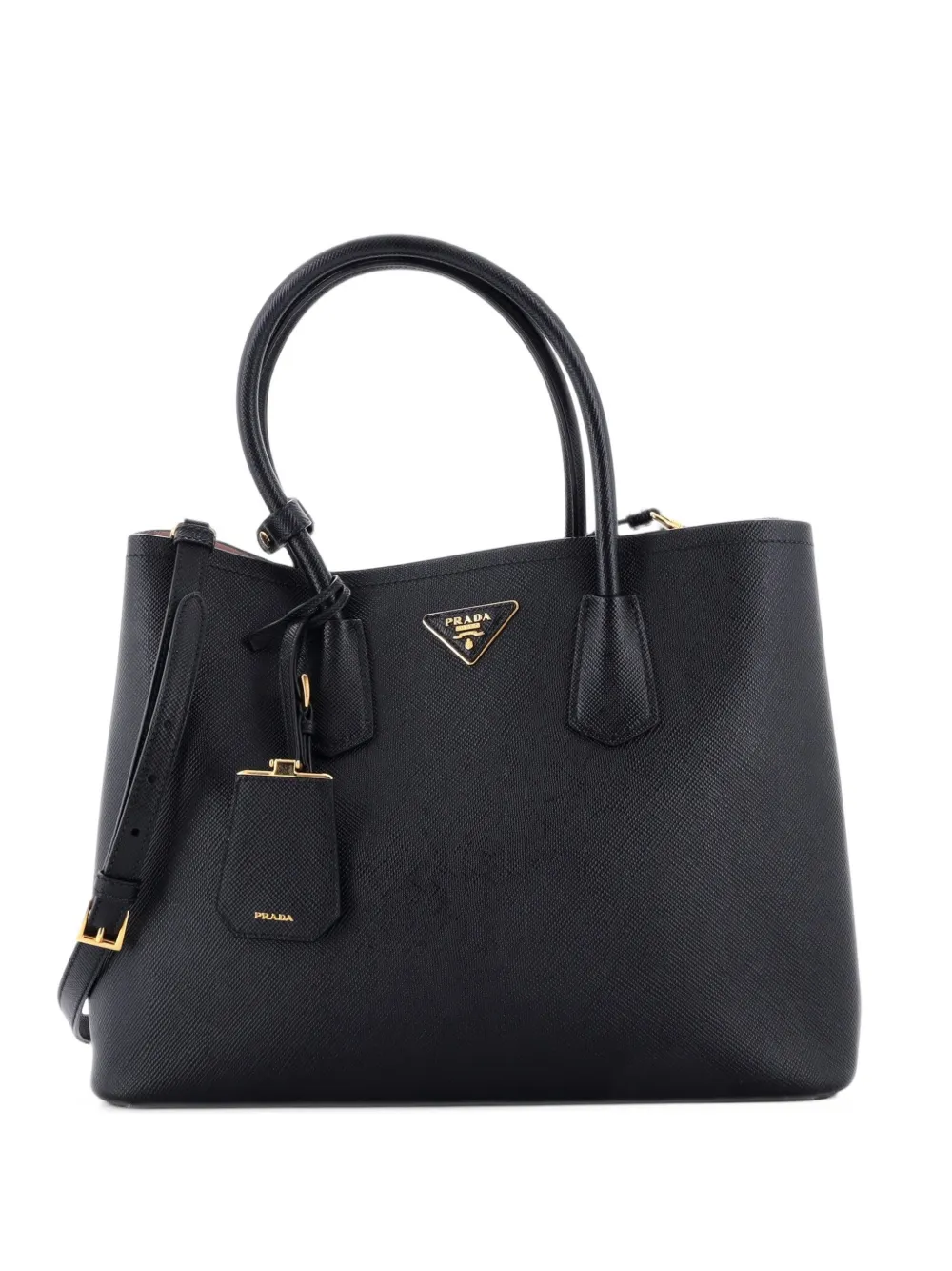 Prada Pre-Owned Cuir Double Saffiano Leather Medium tote bag - Nero