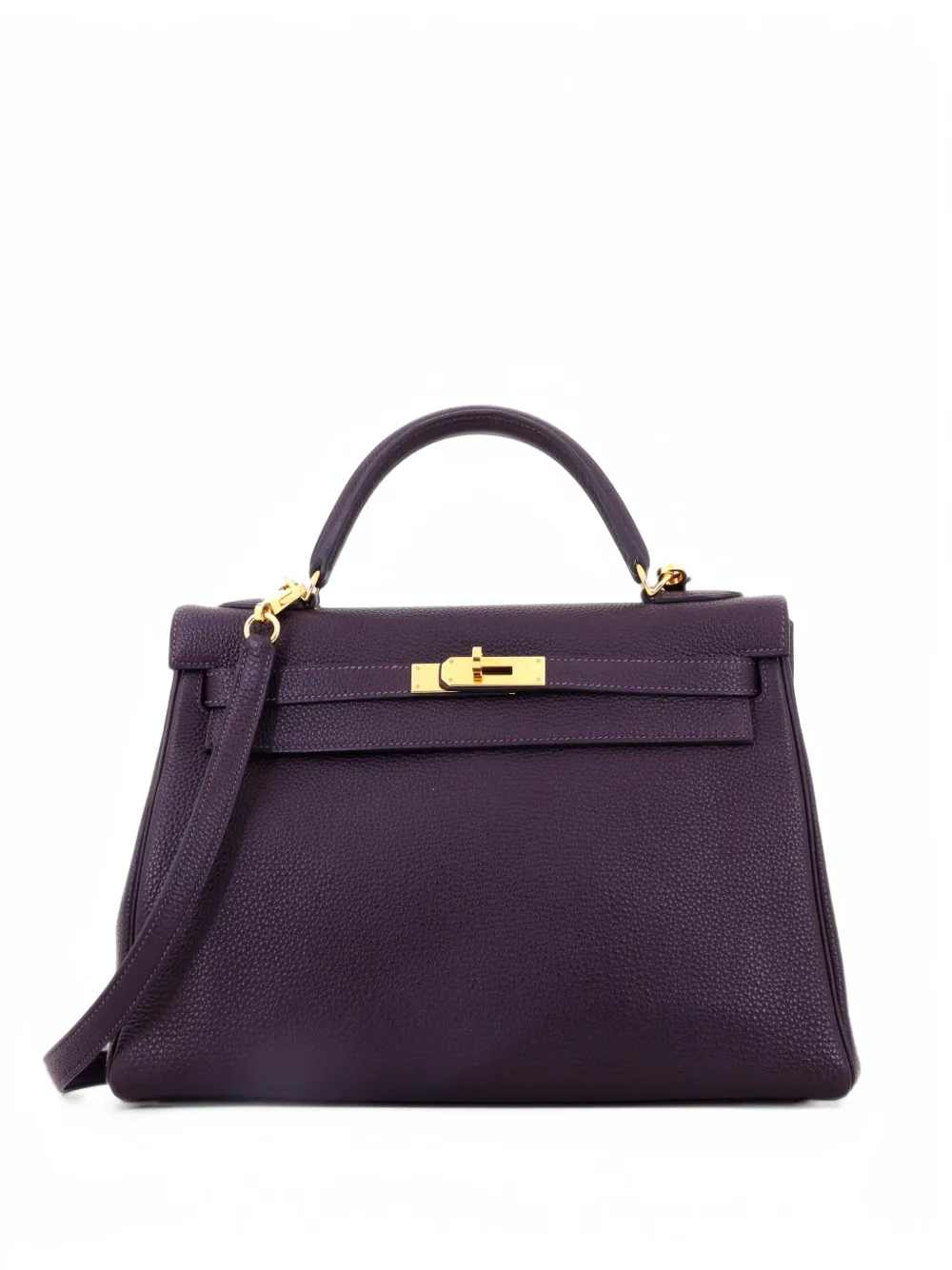 Hermès Pre-Owned Kelly Handbag Raisin Togo with Gold Hardware 32 satchel - Violett