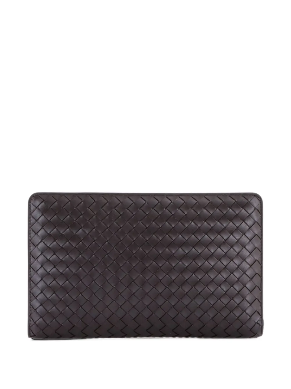 Bottega Veneta Pre-Owned Agenda Frame Intrecciato Leather clutch bag - Brown