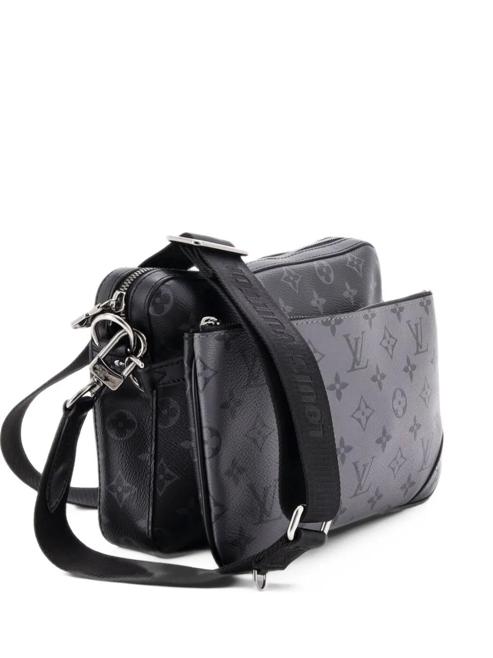 Louis Vuitton Pre-Owned Trio Messenger Bag Reverse Monogram Eclipse Canvas crossbody bag - Black