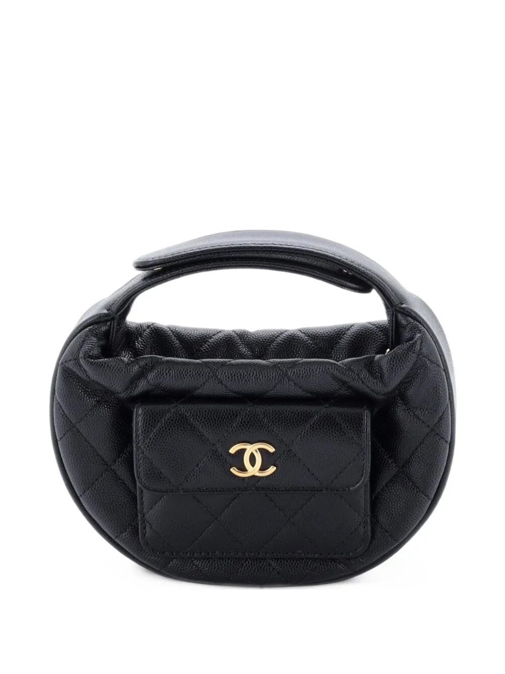CHANEL Pre-Owned Polly Pocket Pouch Quilted Caviar Mini hobo bag - Nero