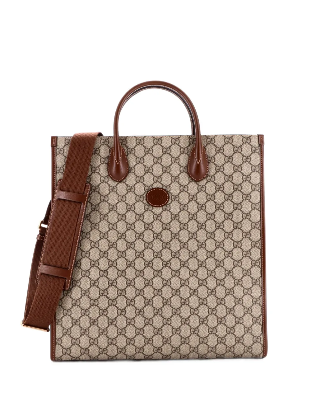 Gucci Pre-Owned Interlocking G GG Coated Canvas Vertical tote bag - Marrone