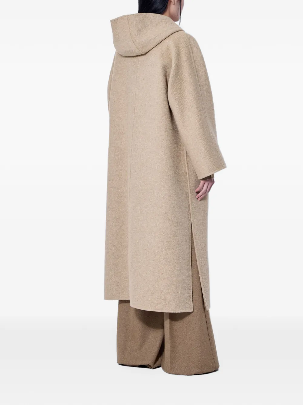 Max Mara hooded asymmetric coat Beige