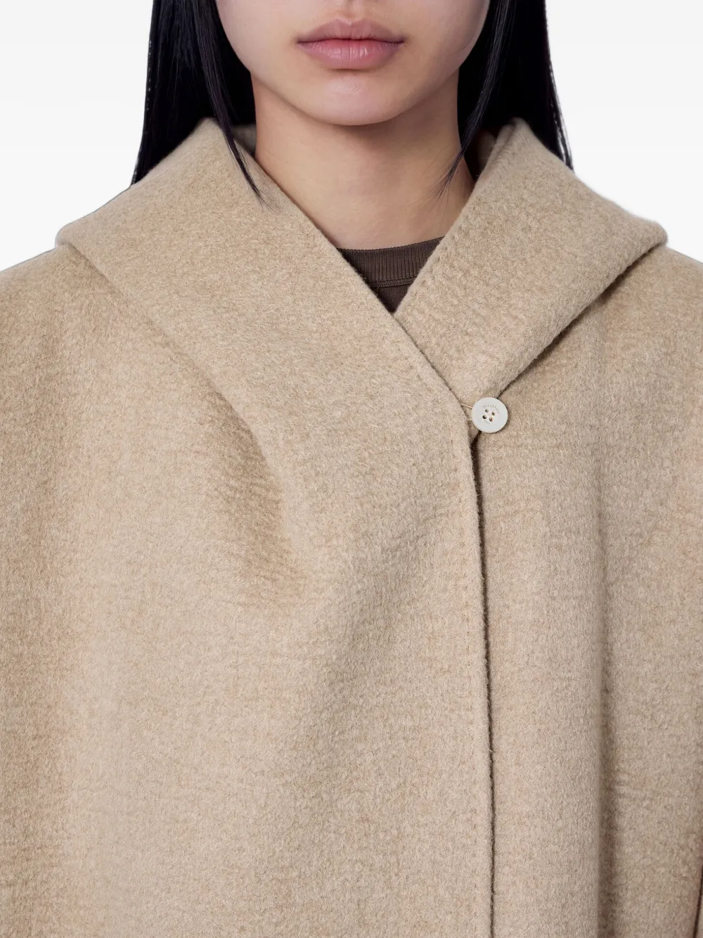 Max Mara hooded asymmetric coat Beige