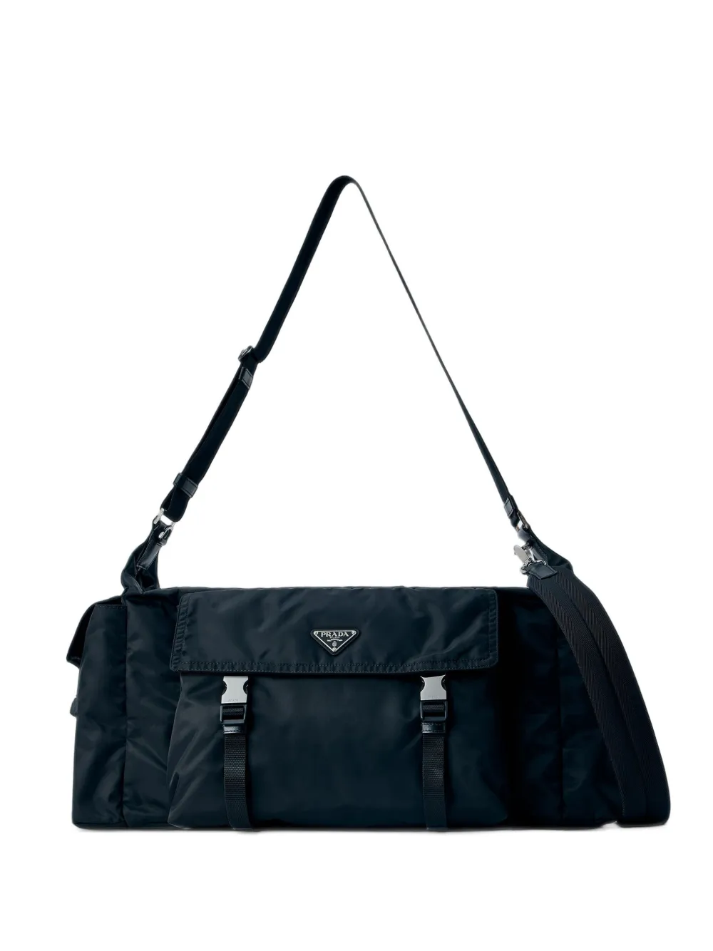 Prada Explore Re-Nylon and leather duffel bag - Nero