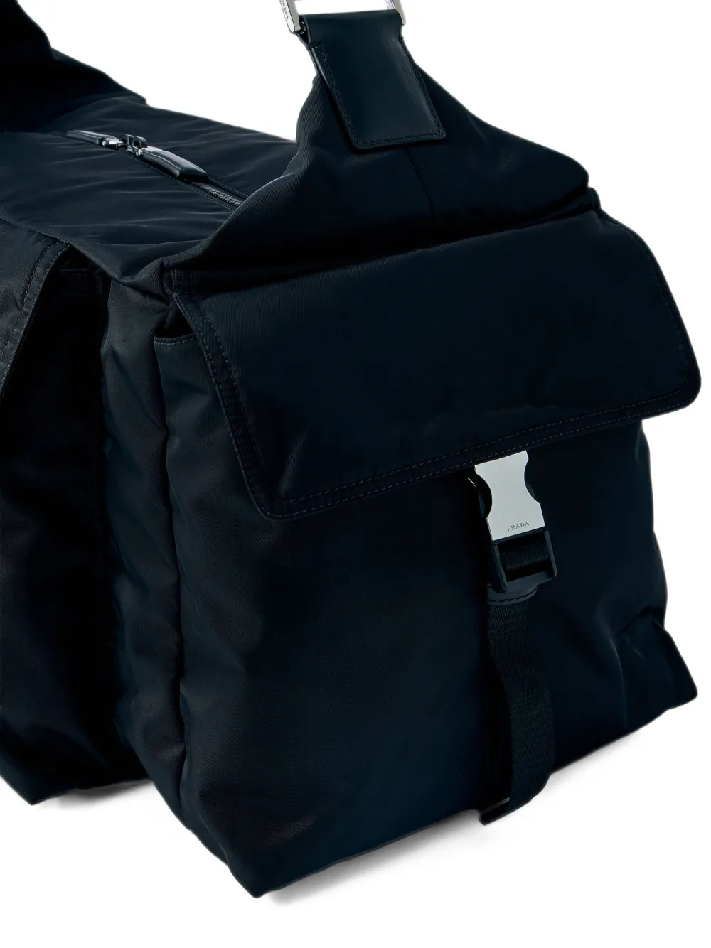 Prada Explore Re-Nylon and leather duffel bag Zwart