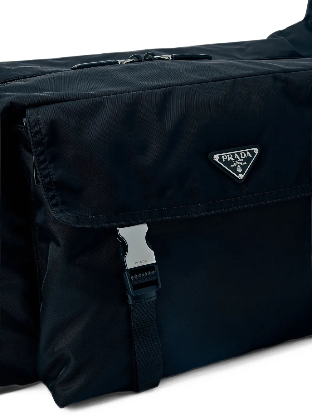 Prada Explore Re-Nylon and leather duffel bag Zwart