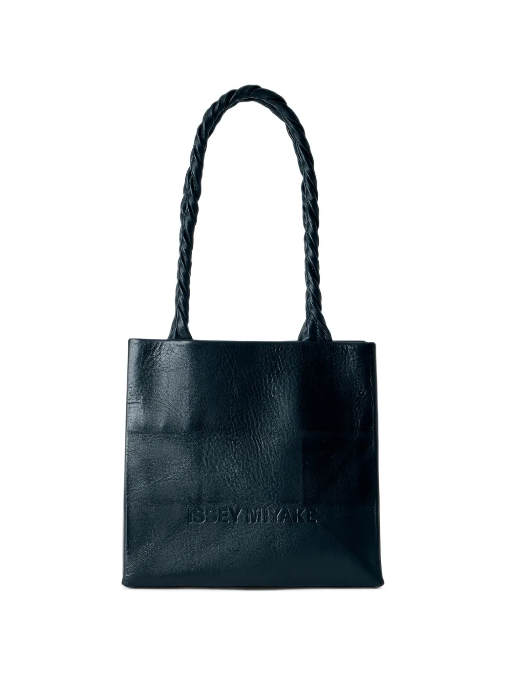 Issey Miyake twisted-handle embossed-logo tote bag - Nero