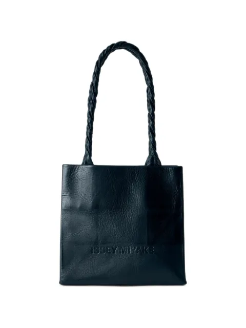 Issey Miyake twisted-handle embossed-logo tote bag