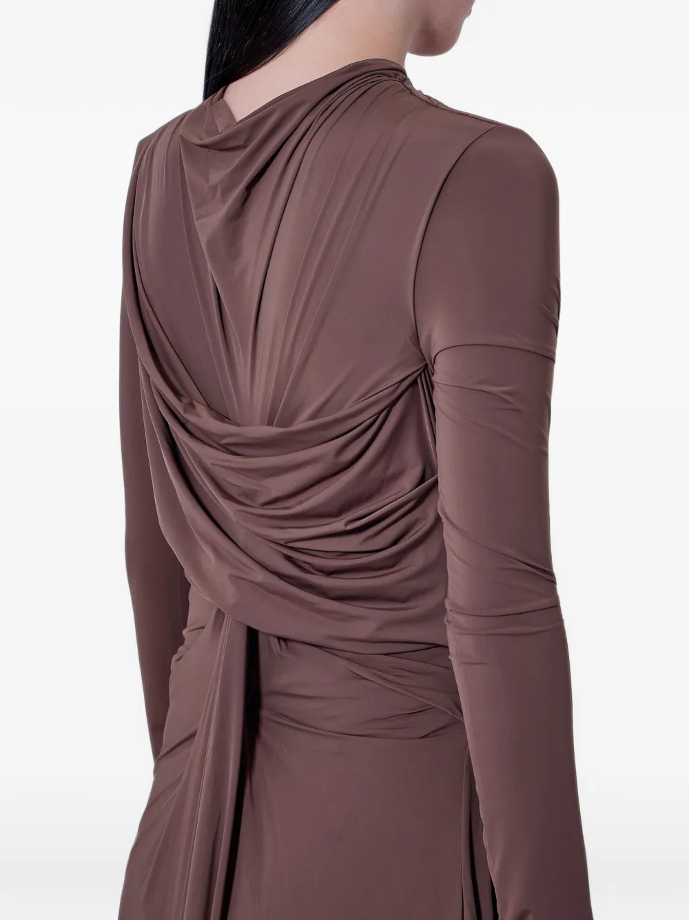 ENTIRE STUDIOS asymmetric draped-detail maxi dress Bruin