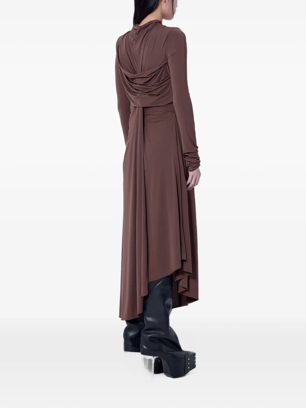 ENTIRE STUDIOS asymmetric draped-detail maxi dress Bruin