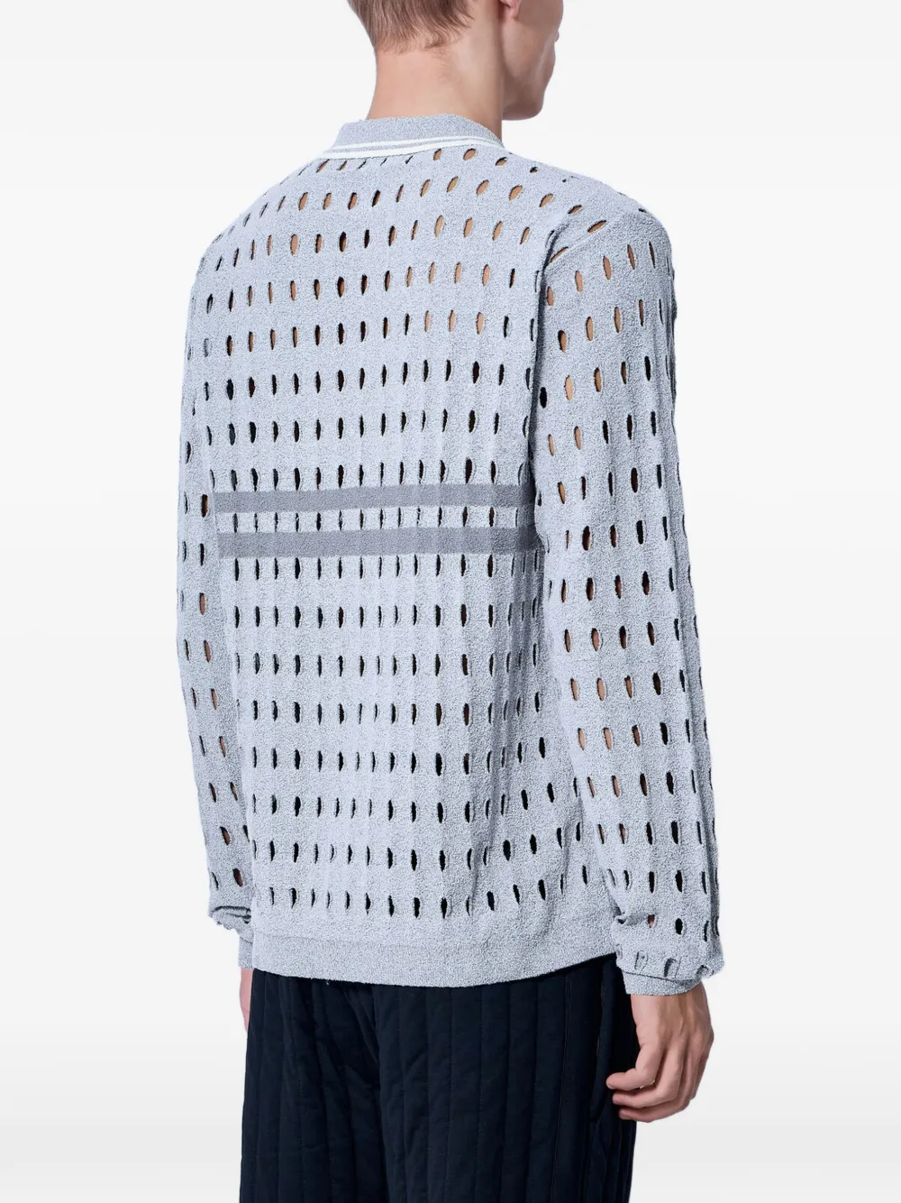 Fred Perry x Craig Green open-knit polo shirt Grijs