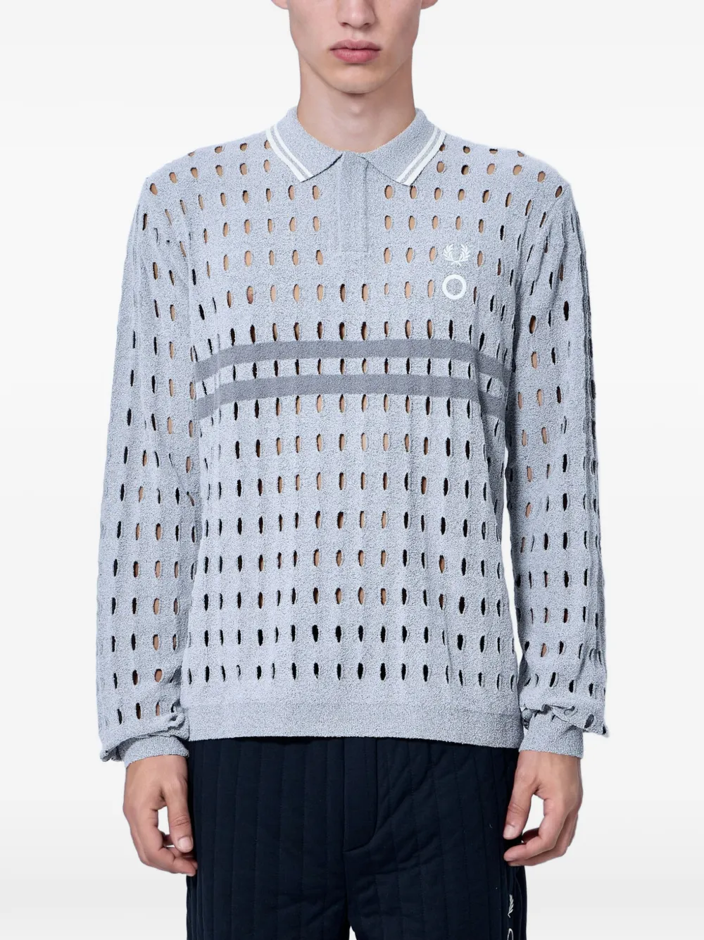 Fred Perry x Craig Green open-knit polo shirt - Grigio