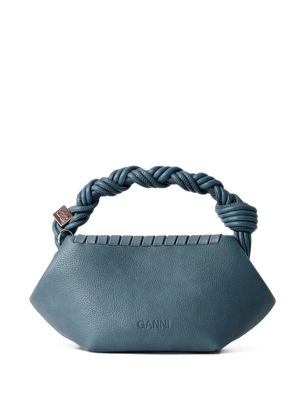 GANNI mini Bou Tressé faux-leather tote bag Blauw