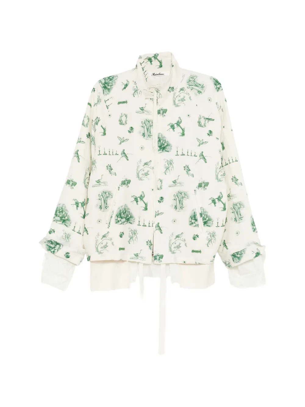 midorikawa Toile de Jouy-print zip-up shirt jacket - Toni neutri