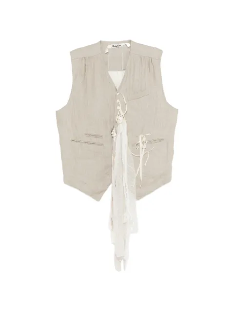 midorikawa safety-pin frayed-trim gilet