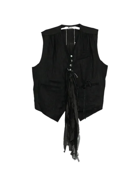 midorikawa safety-pin frayed-trim gilet
