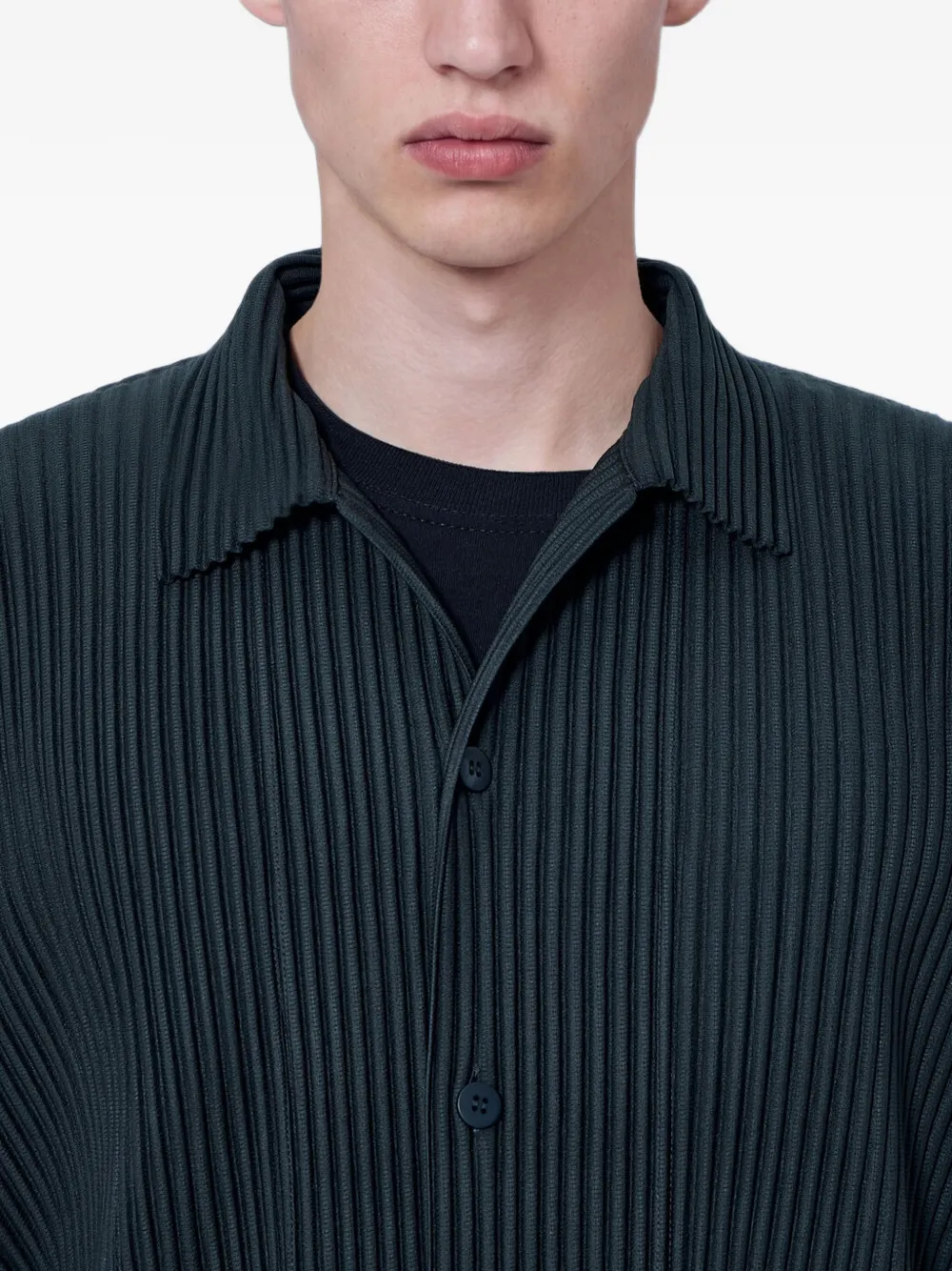 Homme Plissé Issey Miyake August pleated short-sleeve shirt Grijs