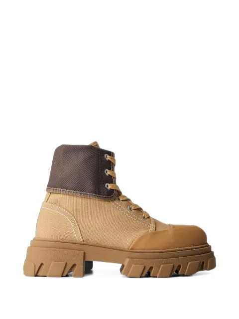 GANNI lace-up canvas boots