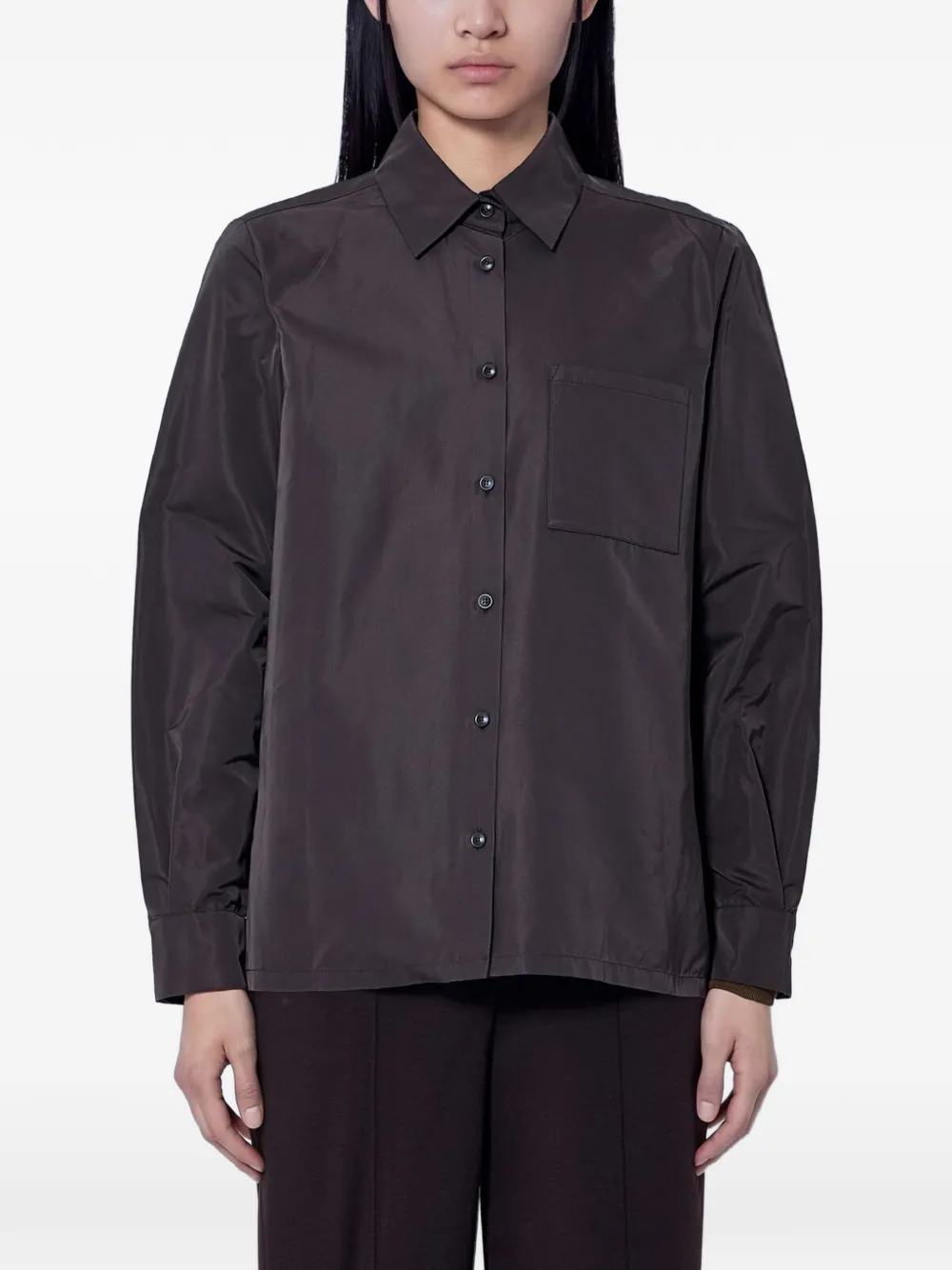 Max Mara patch-pocket long-sleeve shirt Bruin