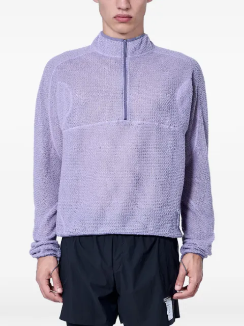 Satisfy Fuzzfleece textured-knit quarter-zip sweater