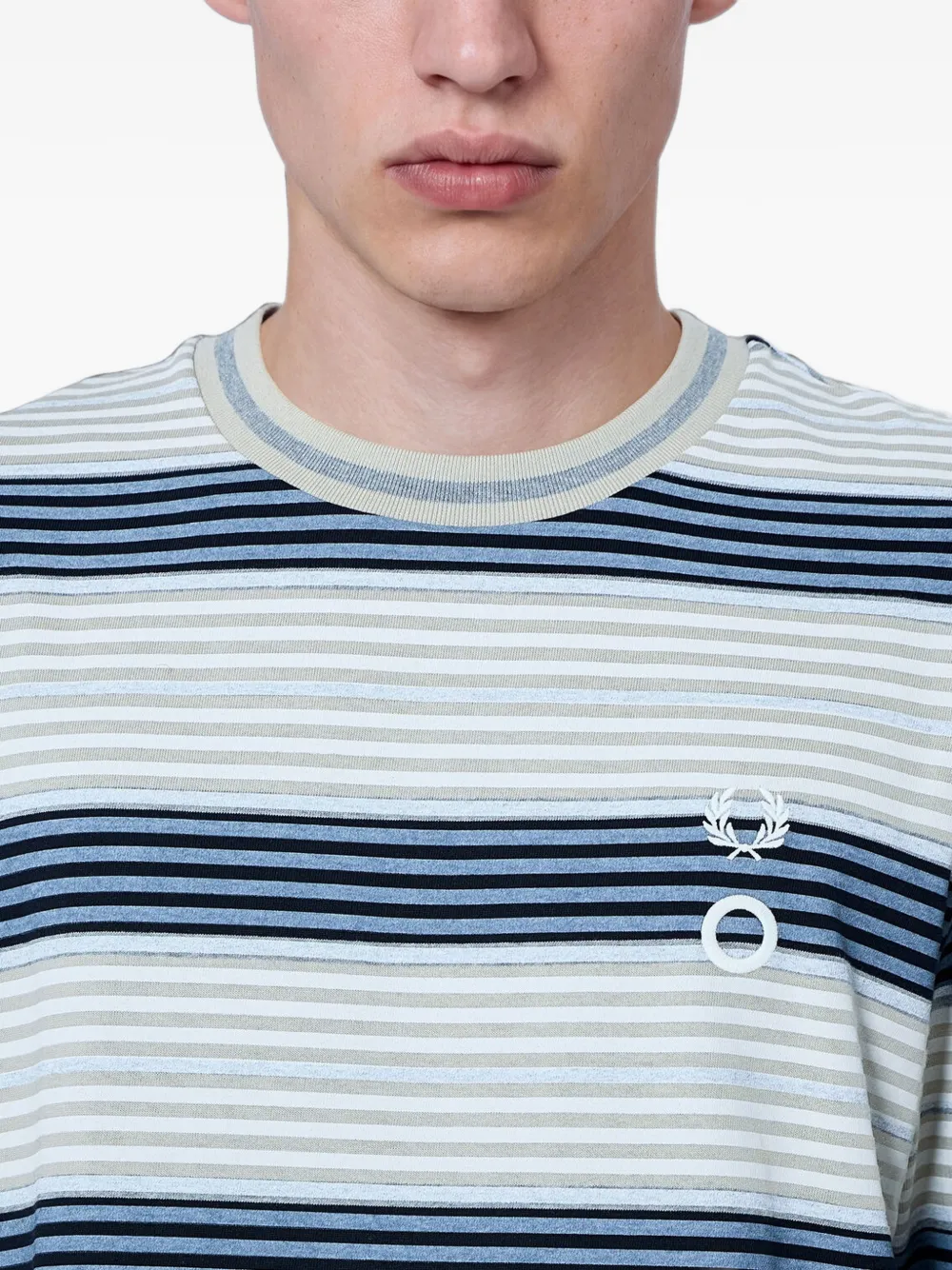 Fred Perry x Craig Green stripe-pattern T-shirt Beige