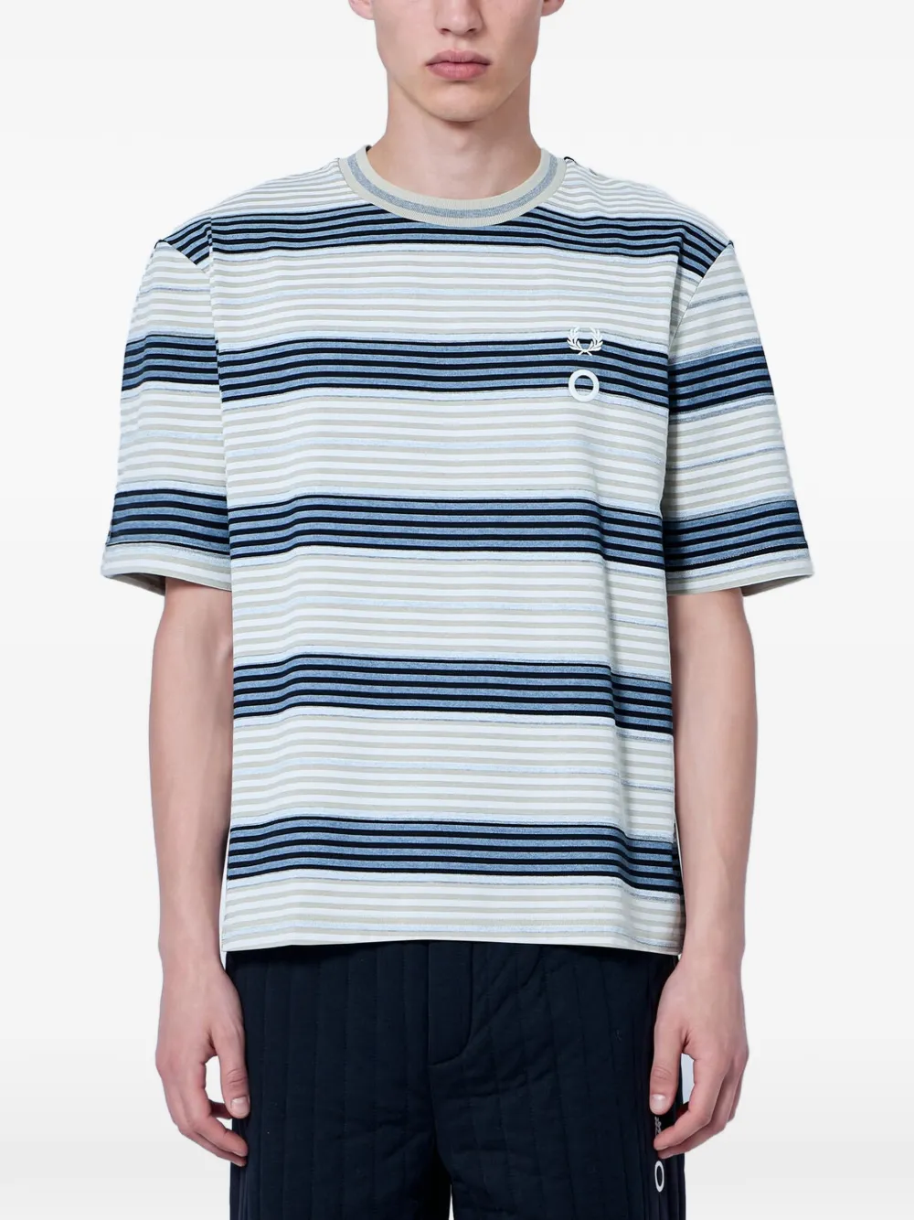 Fred Perry x Craig Green stripe-pattern T-shirt - Toni neutri