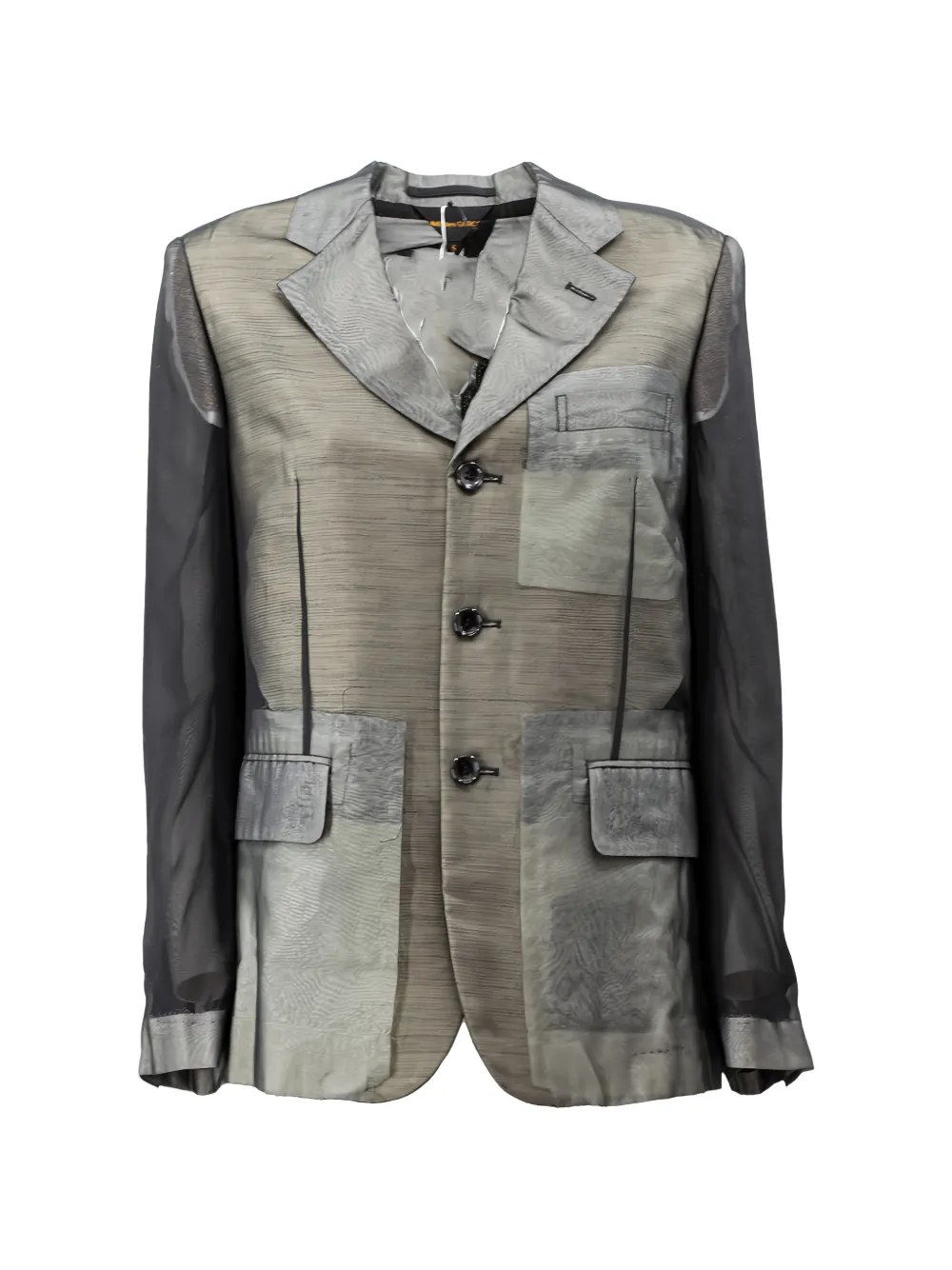 Comme Des Garçons mesh-overlay tailored jacket Grijs