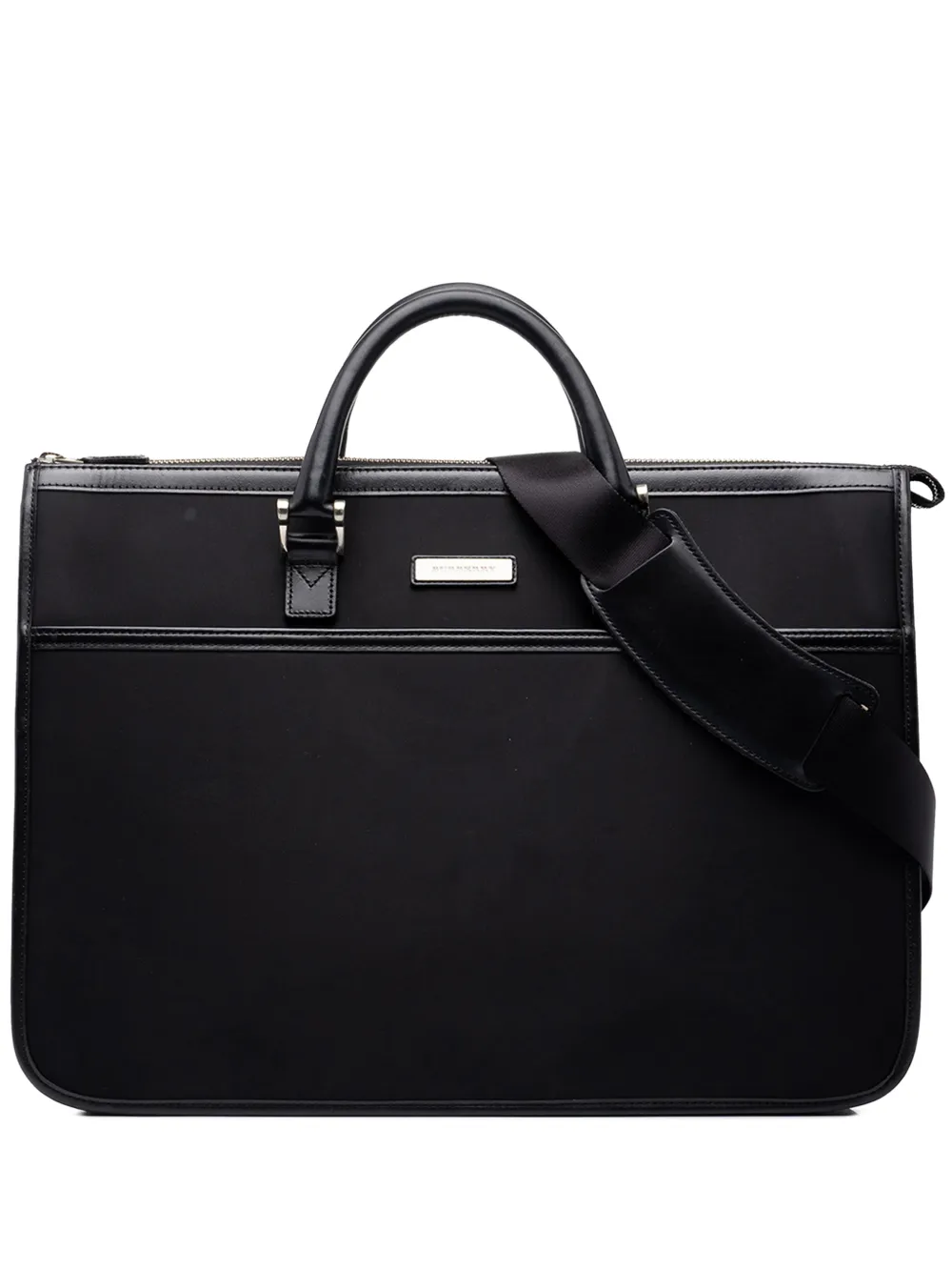 Pre-owned Burberry 2000-2017 Nylon Business Bag In Black