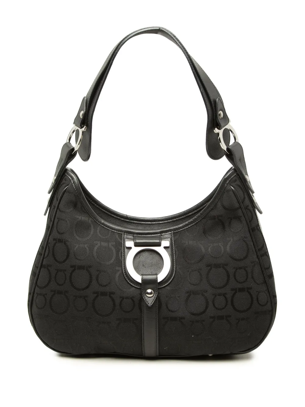 Ferragamo Pre-Owned 2010-2026 Gancini Canvas shoulder bag - Nero
