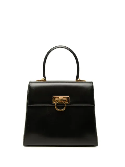 Ferragamo Pre-Owned sac Iconic en cuir de veau lisse à détail Gancini et anse sur le dessus (2000-2026)