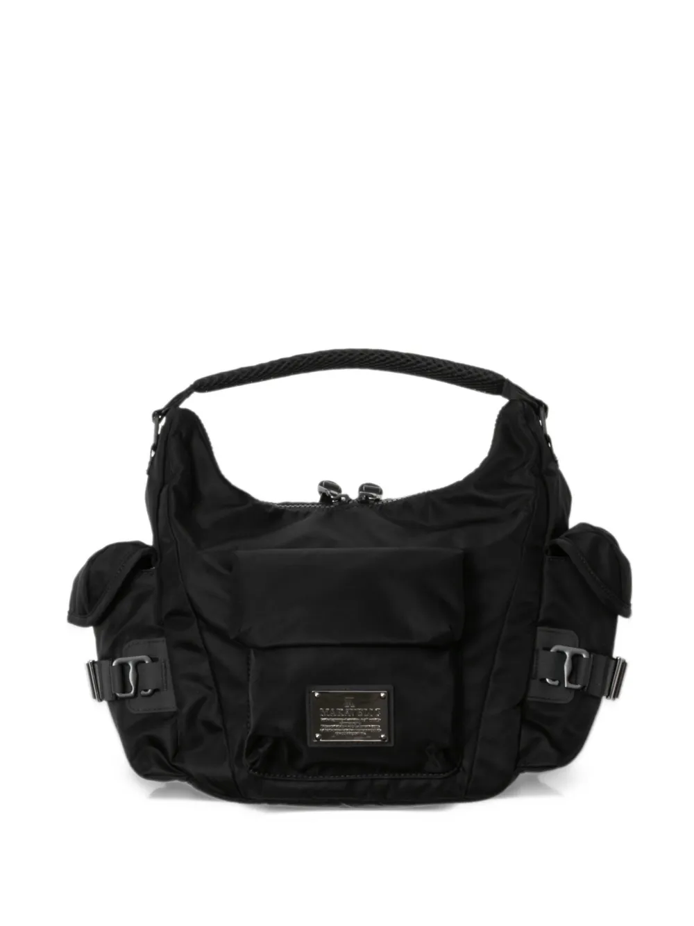 Makavelic logo-plaque buckled shoulder bag - Nero