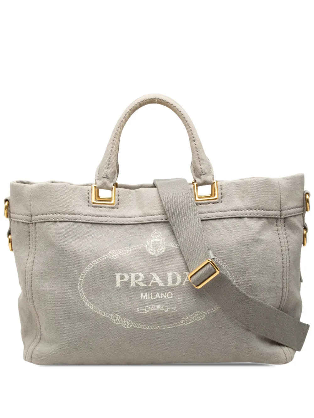 Prada Pre-Owned 2013-2026 Canvas Canapa Logo satchel - Grigio
