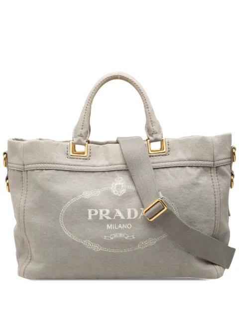 Prada Pre-Owned 2013-2026 Canvas Canapa Logo satchel