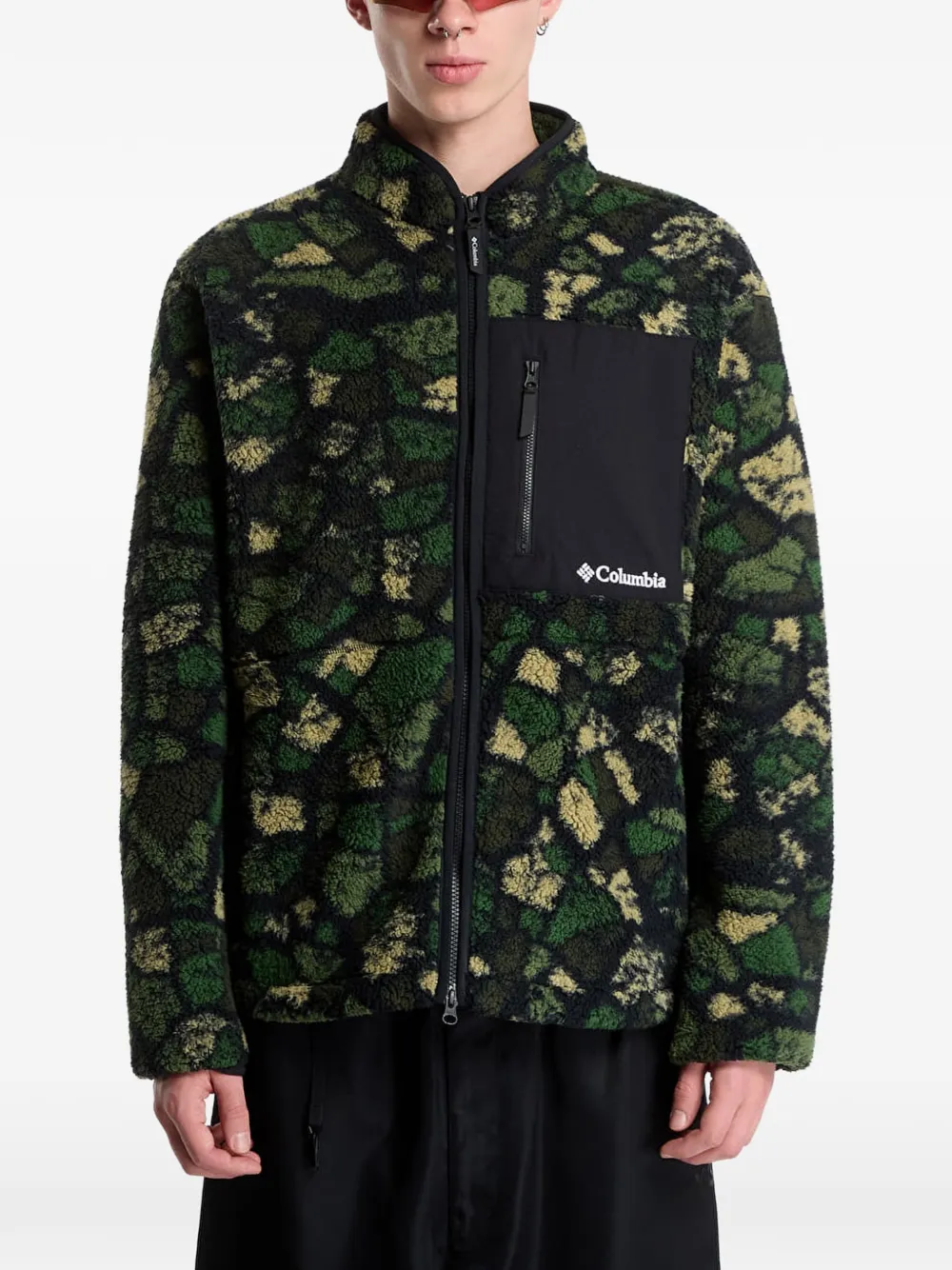 Columbia Sportswear printed fleece jacket Groen