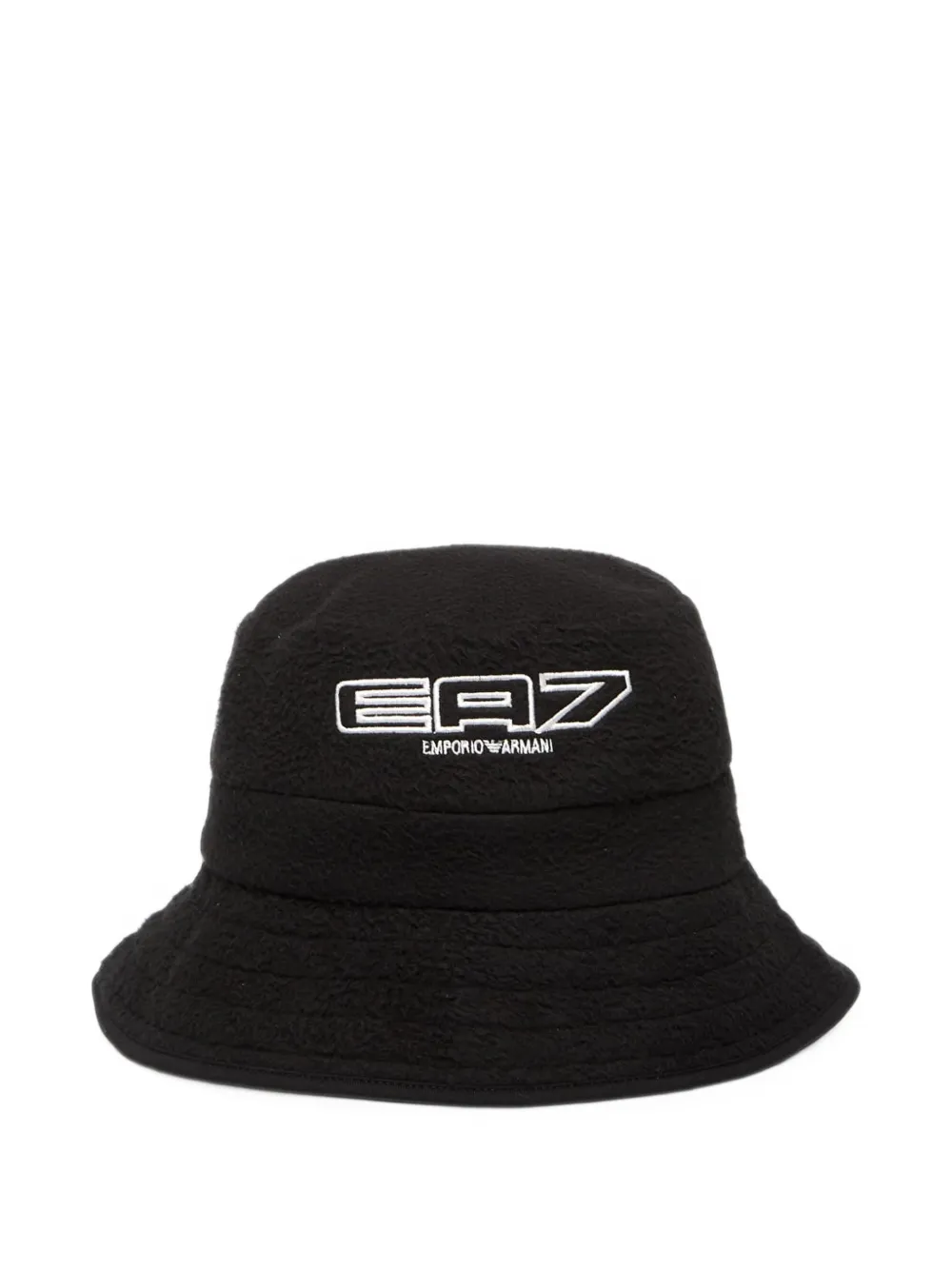 Ea7 Emporio Armani logo-embroidered fleece bucket hat - Nero