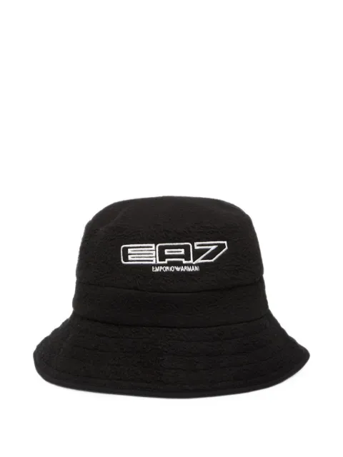 Ea7 Emporio Armani logo-embroidered fleece bucket hat