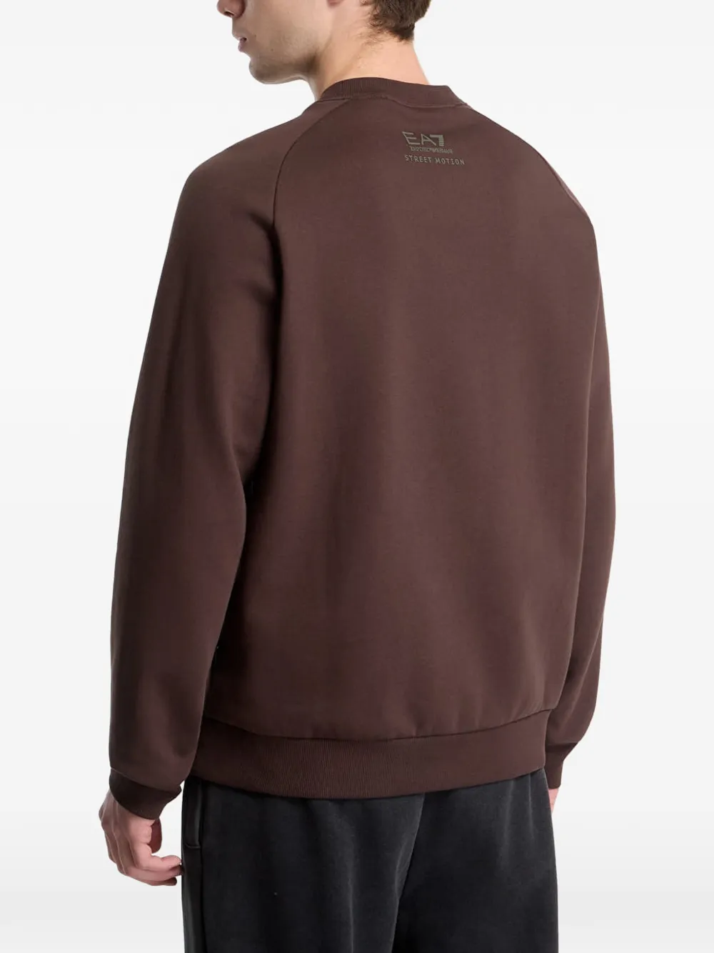 Ea7 Emporio Armani graphic-print raglan-sleeve sweater Bruin