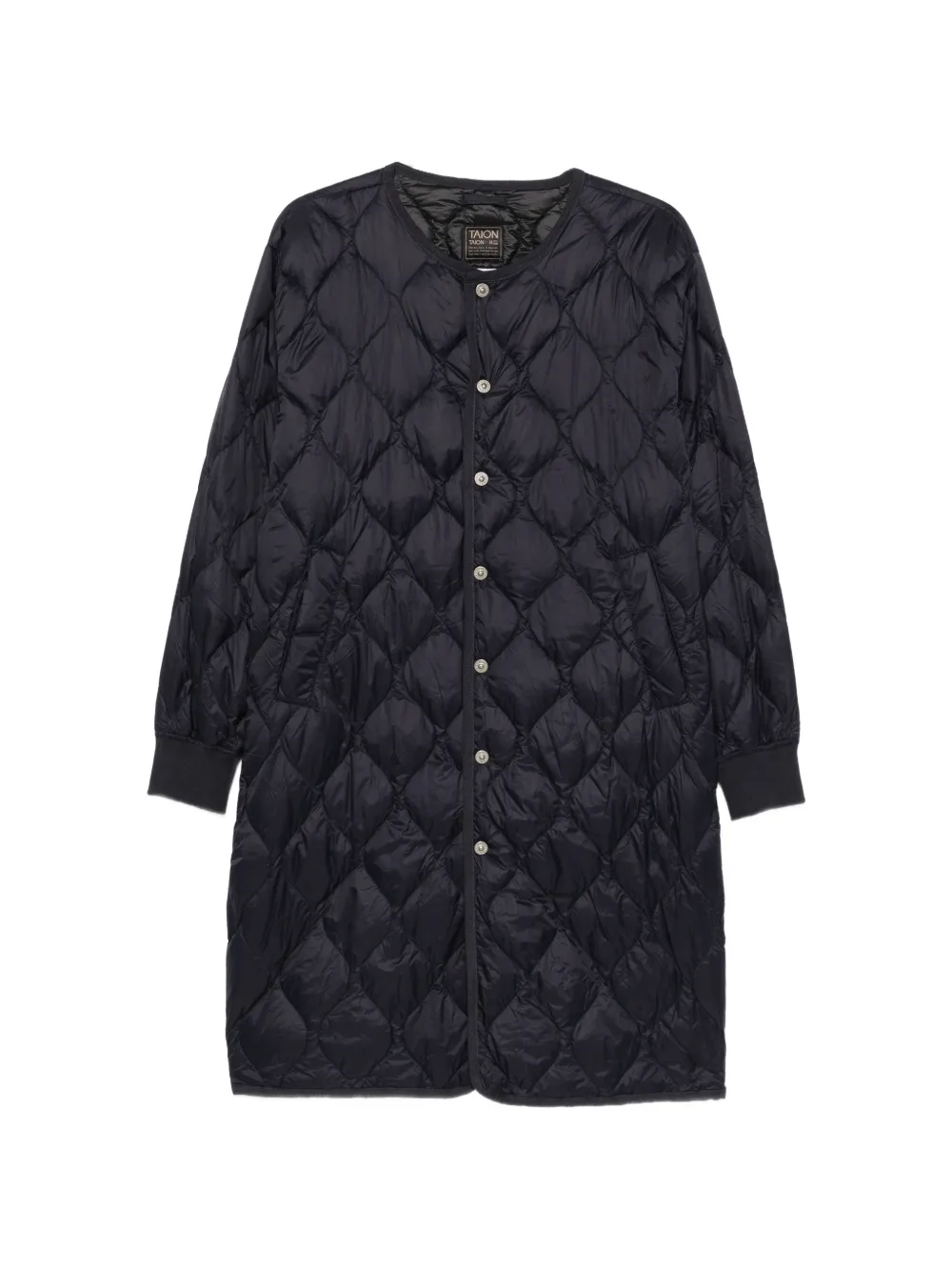 Taion quilted long-line coat - Blue