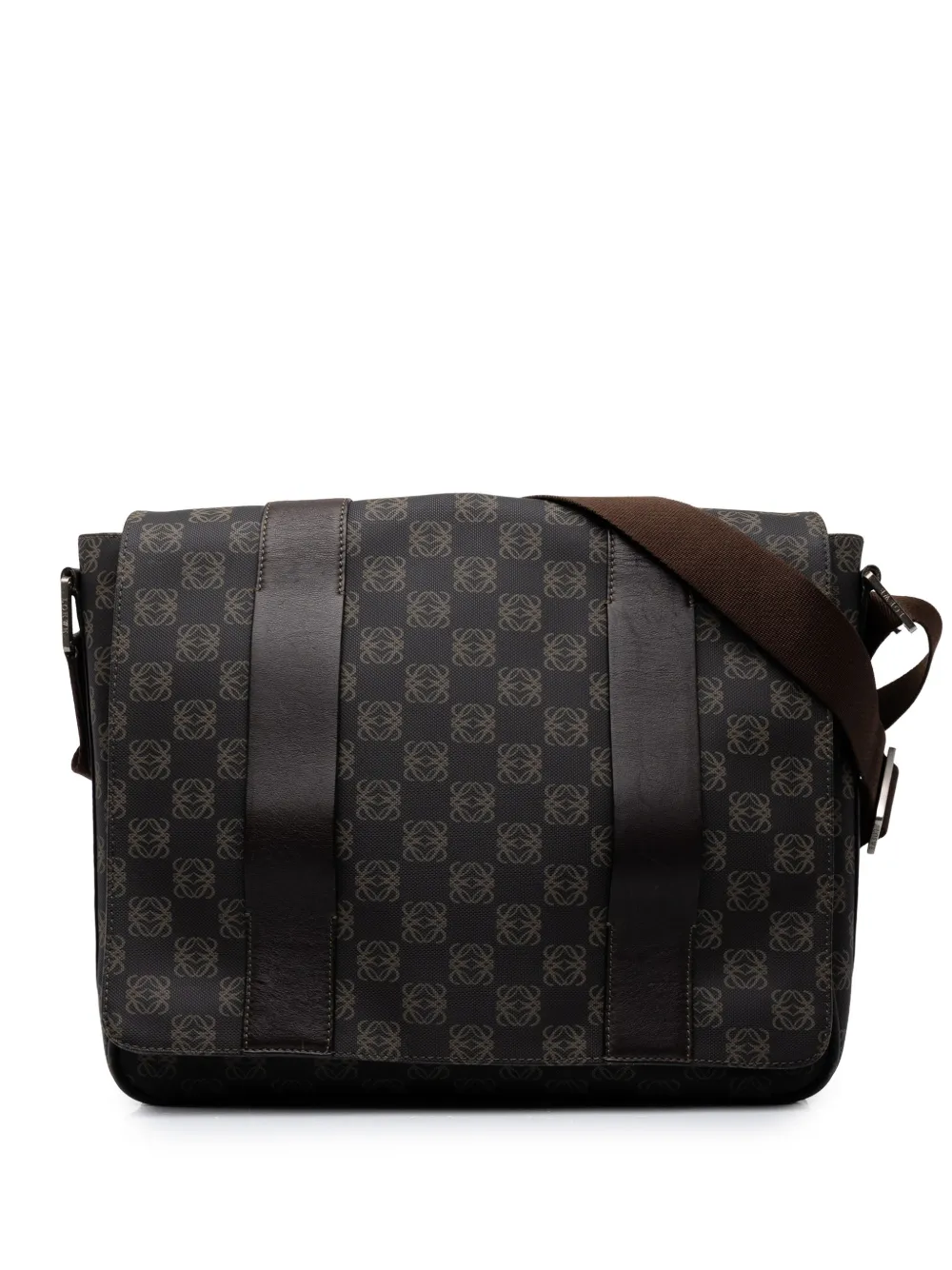 Loewe Pre-Owned 2006 Anagram Coated Canvas Flap Messenger Bag crossbody bag - Marrone