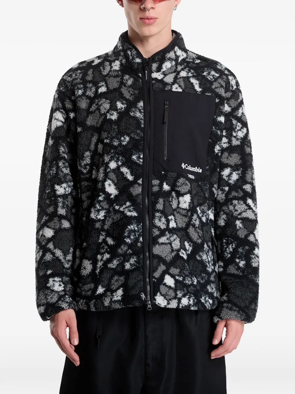 Columbia printed fleece jacket Zwart