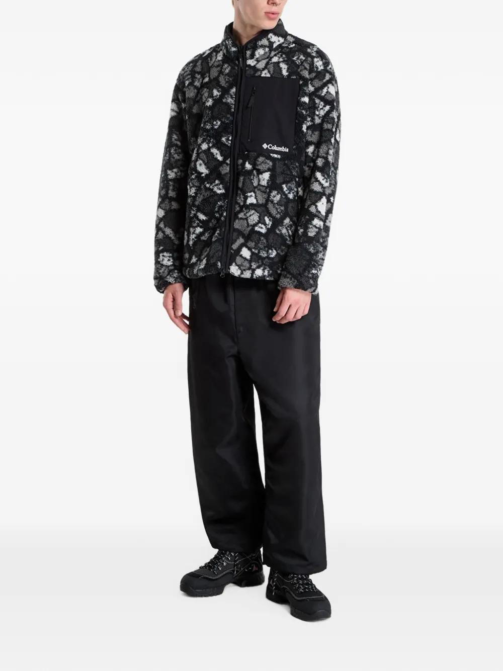 Columbia printed fleece jacket Zwart