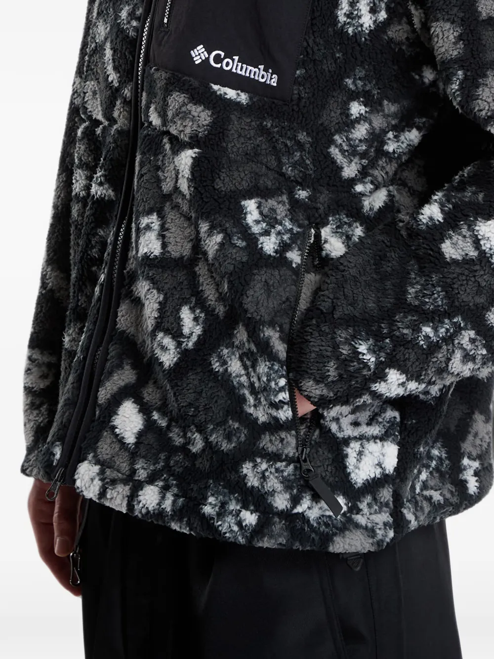Columbia printed fleece jacket Zwart
