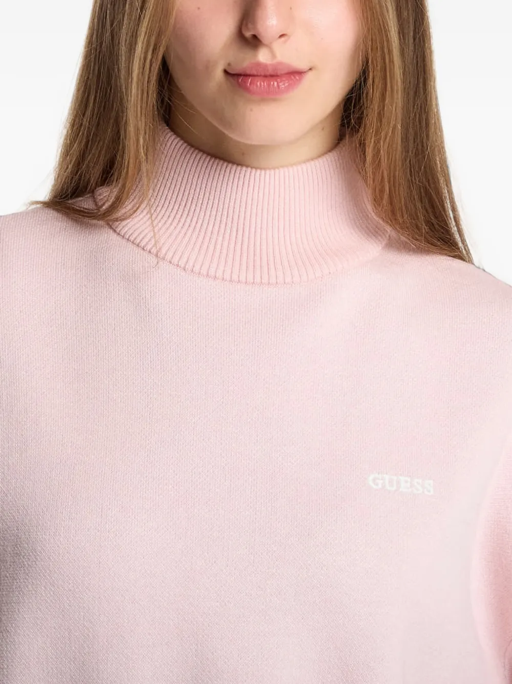 GUESS USA embroidery logo sweater Roze