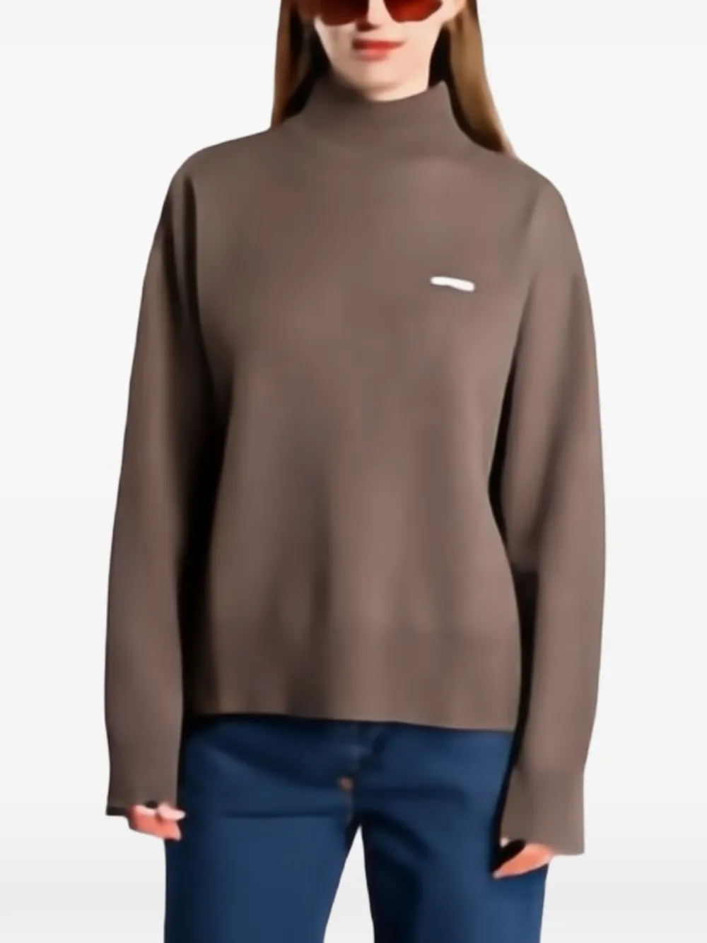 GUESS USA jacquard high-neck sweater - Braun
