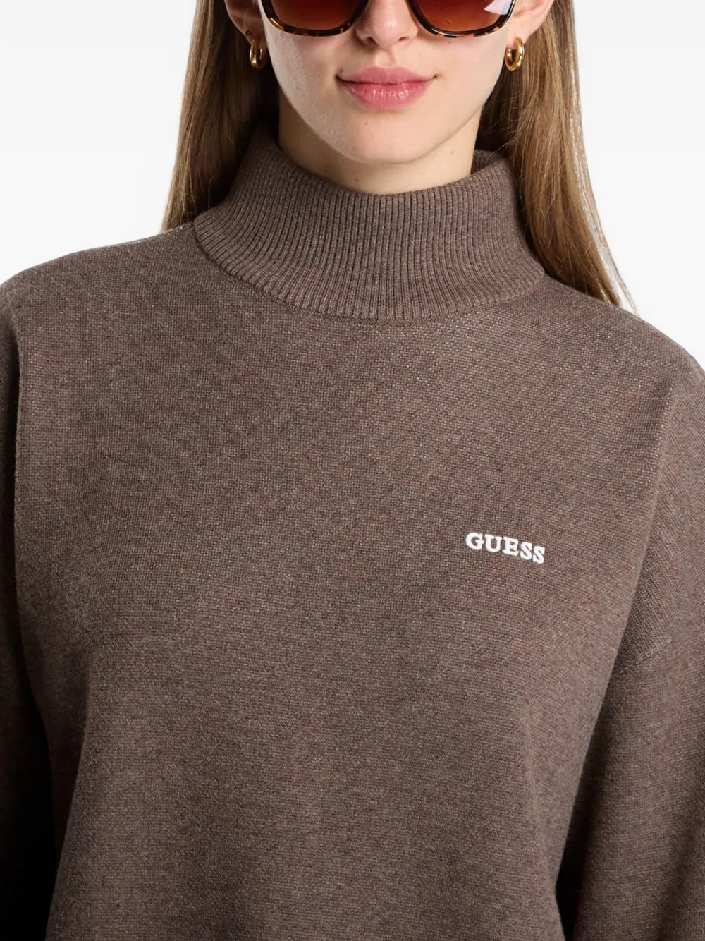 GUESS USA jacquard high-neck sweater Bruin